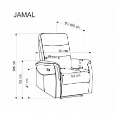 Elektrisks atpūtas krēsls JAMAL, bēšs